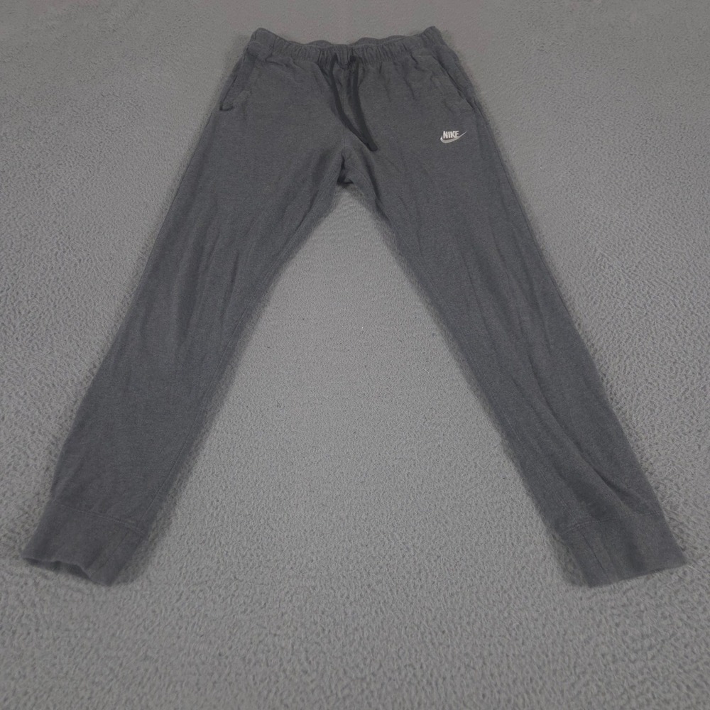 Nike‎ Pants Mens Small Gray Sportswear Club Jersey Joggers Tapered Cotton Logo